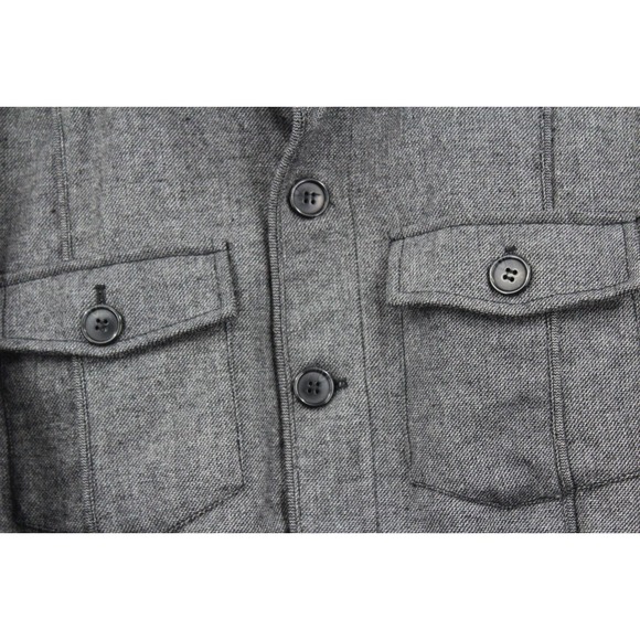 BKE Buckle Coat Men’s Large Wool Blend Grey Pockets Full Button‎ Up - Picture 3 of 12